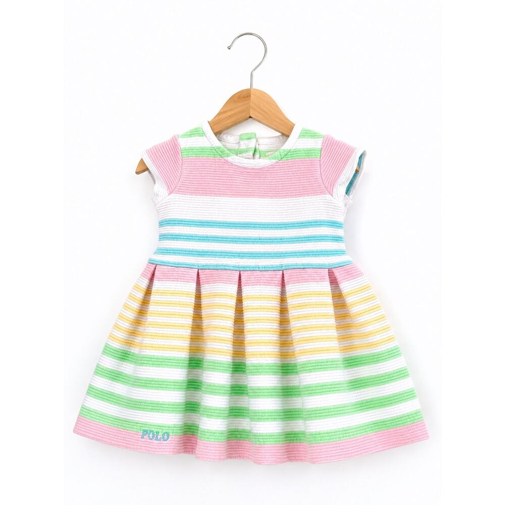 Ralph Lauren Baby Girl Striped Pleated Dress 3M
